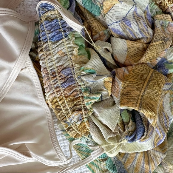 Figueroa & Flower Women's Multicolor Floral Midi Shirred Waist Dress NWT Size L - Picture 8 of 15